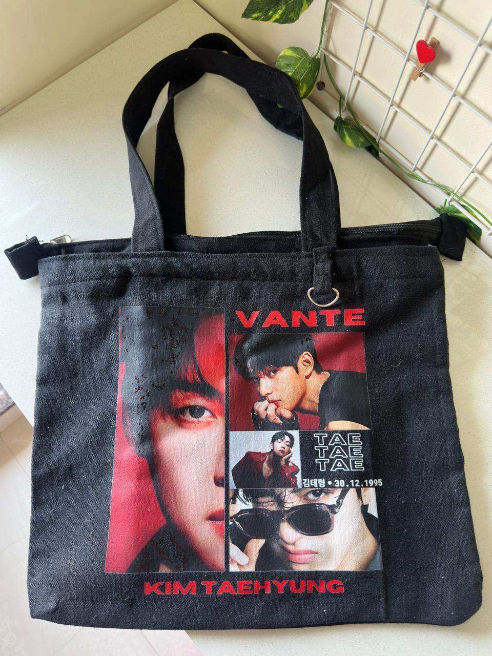 Vante Aesthetic Tote Bag – Carry Taehyung Everywhere 🖤